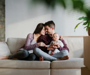 Family relaxing at home at Havendale by Cachet Homes in Brantford