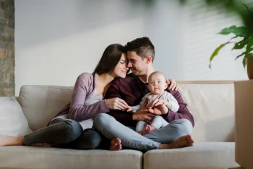 Family relaxing at home at Havendale by Cachet Homes in Brantford