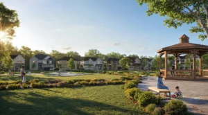 Park with a gazebo at Magnolia by Caivan in Stittsville, Ottawa