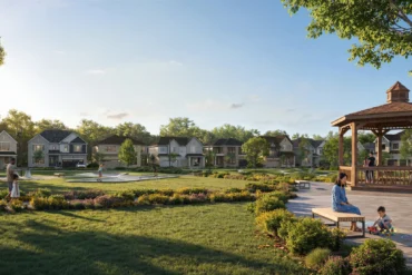 Park with a gazebo at Magnolia by Caivan in Stittsville, Ottawa