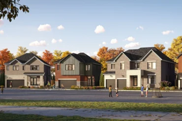 Marshalls Bay Arnprior street rendering of two-storey single detached homes by eQ Homes