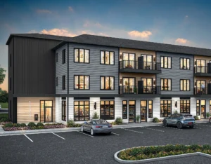 Low-rise condo building at Northwoods by Mattamy Homes in Kanata, Ottawa