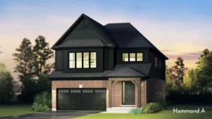 Modern detached home elevation at South River by Granite Homes in Elora