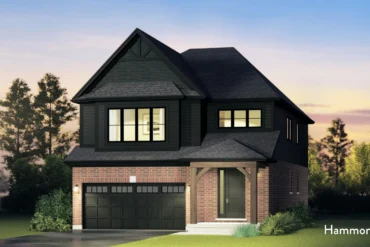 Modern detached home elevation at South River by Granite Homes in Elora