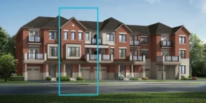 Brick townhome elevation at Union by Mattamy Homes in Mount Pleasant, Brampton
