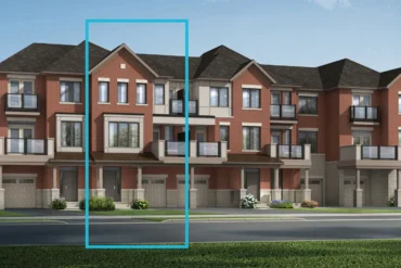 Brick townhome elevation at Union by Mattamy Homes in Mount Pleasant, Brampton