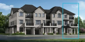 Stacked townhomes at Union by Mattamy Homes in Mount Pleasant, Brampton