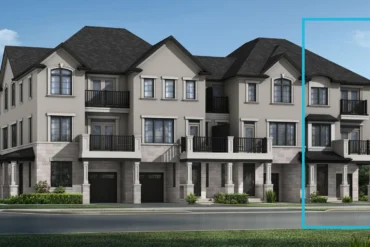 Stacked townhomes at Union by Mattamy Homes in Mount Pleasant, Brampton