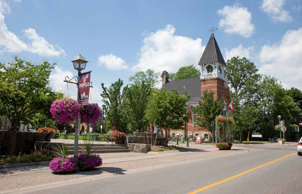 Streetscape of Union Village by Minto, new single family and townhomes in Unionville, Markham