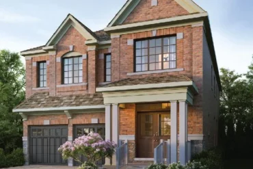 Brick detached home elevation at Whitby Meadows by Great Gulf in Whitby