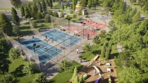 Tennis and basketball courts planned at Wildfield Village by Solmar in Caledon