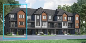 Stacked village townhomes at Wildflowers by Mattamy Homes in Kitchener