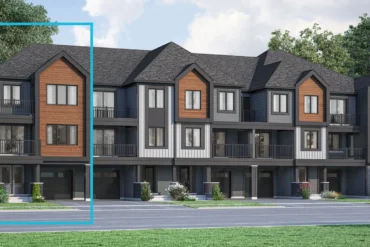 Stacked village townhomes at Wildflowers by Mattamy Homes in Kitchener